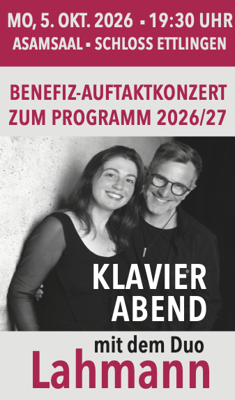 Klavier Abend mit Duo Lehmann 5.10.2026, Asamsaal, Ettlingen